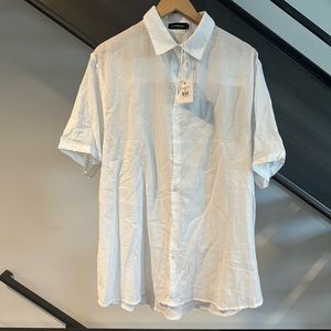 Hudson Rib Textured White Shirt